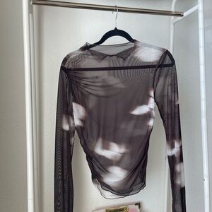 Zara Mesh Long sleeve Top Size Medium